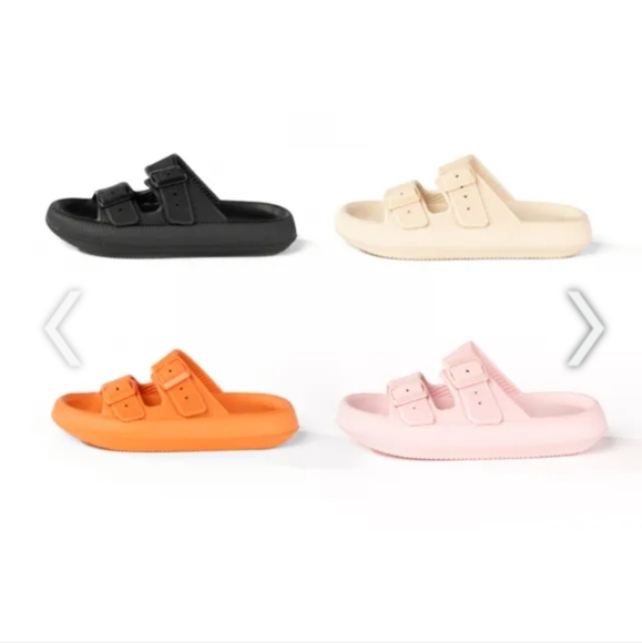 NWT (opened in original packaging) Orange cozi slides Sandals size 5-5.5 - Picture 2 of 4